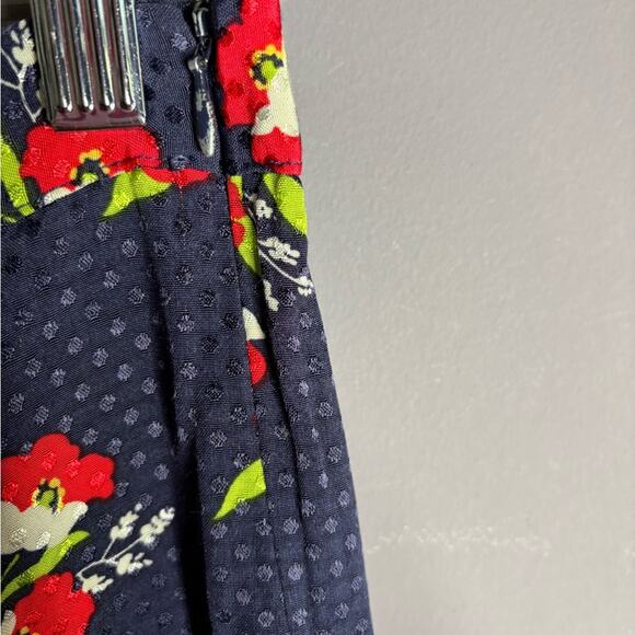 Jill Stuart Blue and Red Floral Wide Leg Pants With Side Zipper Size Small - Picture 4 of 7